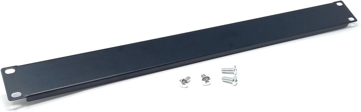 Universeel 1U Montagepaneel 19 Inch voor Serverrack en Netwerkkast - Zwart Metaal