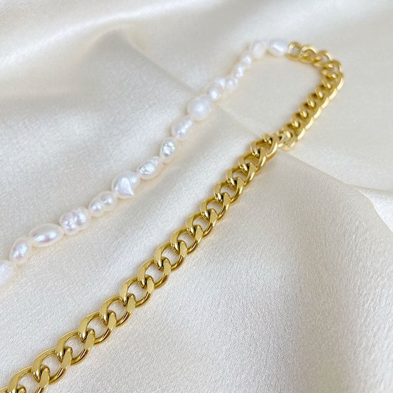 Chaîne Fine avec Perles d'Eau Douce – Design Classique | Twinolo