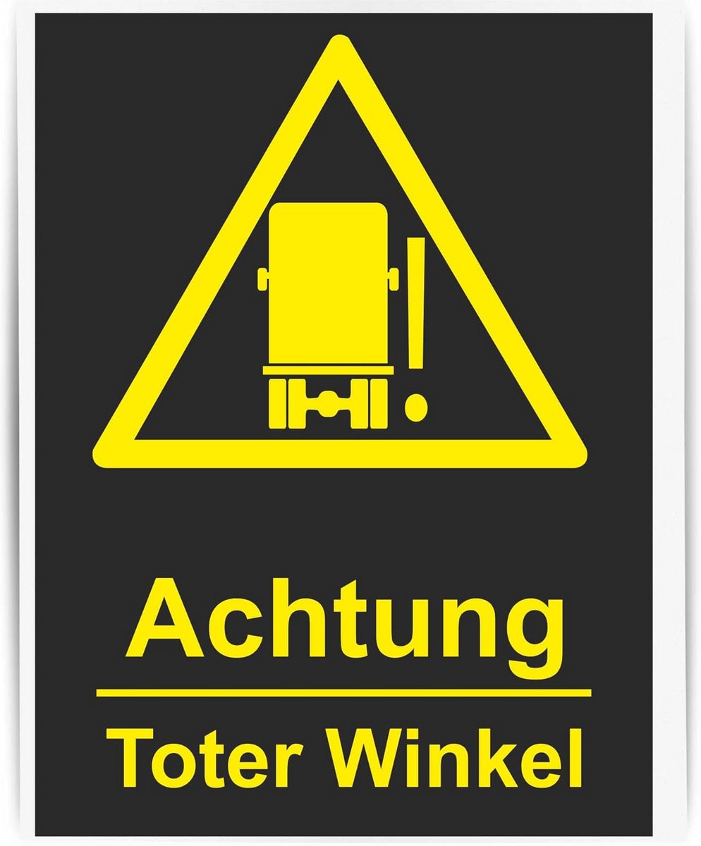 Veiligheidssticker Geblinde Vlekken Zwart 20x15cm voor Auto Scooter Fiets Vrachtwagen