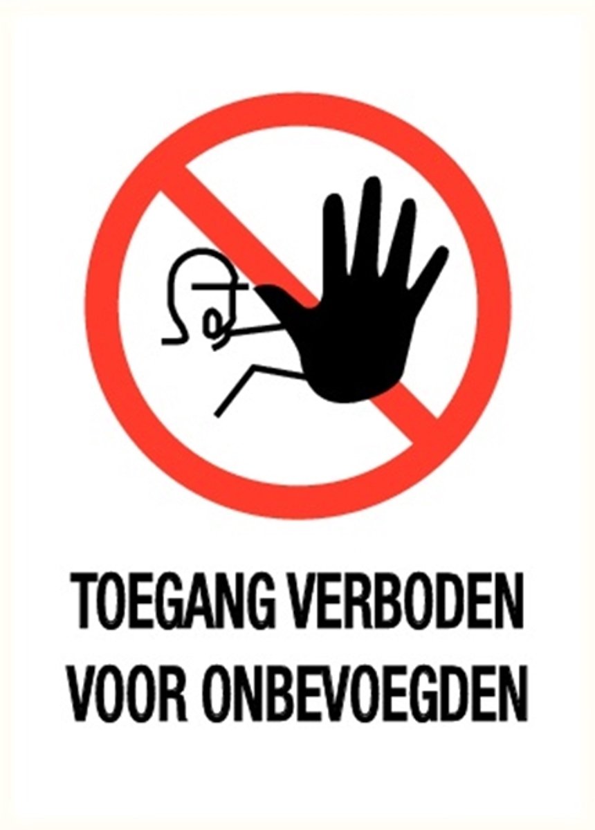 Picto Toegang Verboden 140X200 Mm Sticker 800225