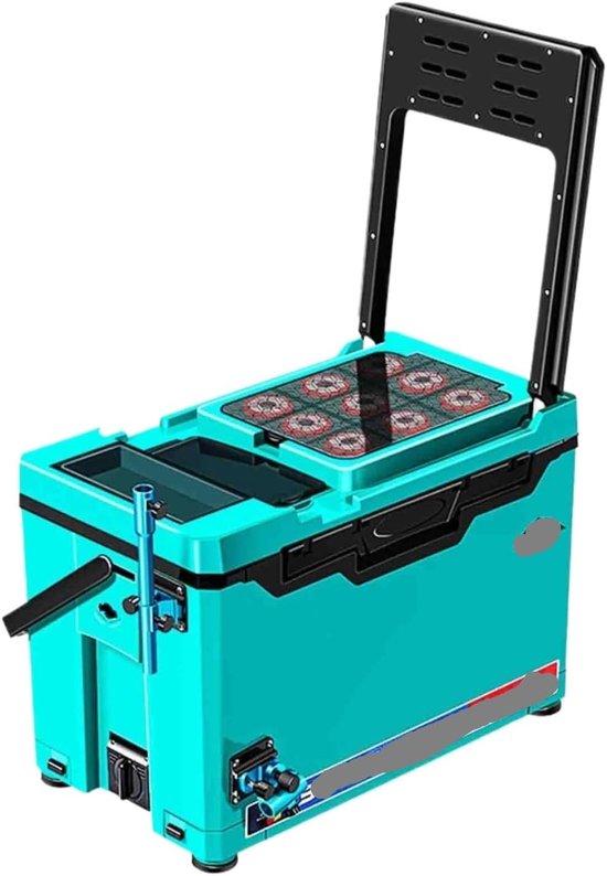 Viskist Zitkist - Visgerei Box - Georganiseerd Vissen - Met Rugleuning - 53x29x37cm - Groen