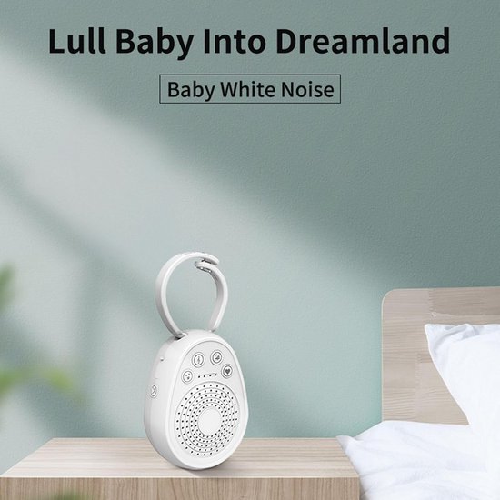 Geluidsmachine - Witte Ruis - Ontspannen Slapen - 20 Geluidsbronnen - 1000 Mah Batterij - Wit — afbeelding 2