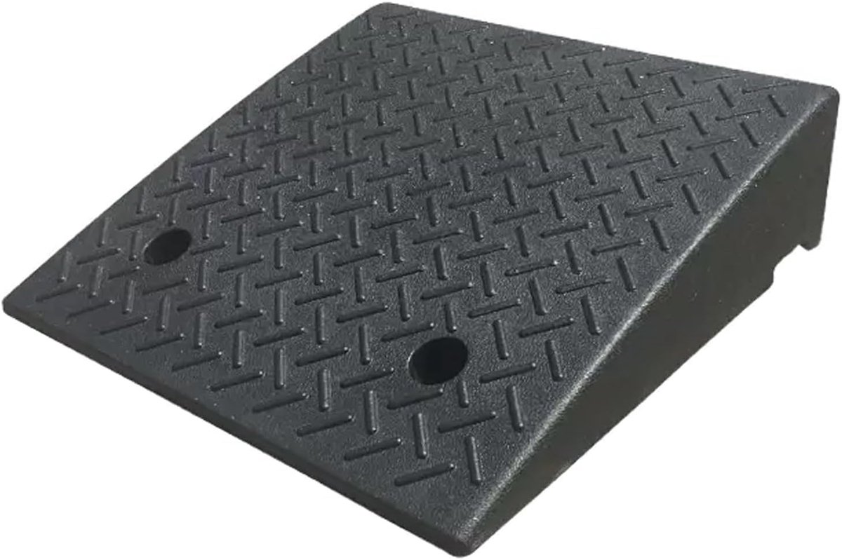 Draagbare Helling - Oprijplaat Drempel - Gemakkelijk Oversteken - Antislip Oppervlak - 50x50x18cm - Zwart