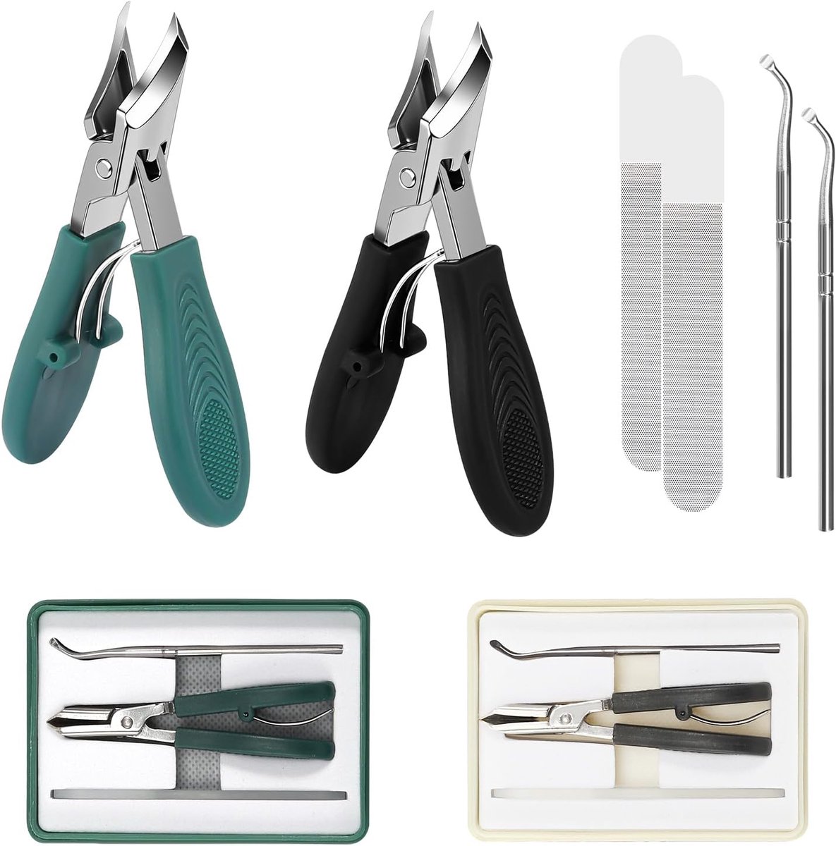 Set van 2 nagelknipper met opvangbak nagelknipper