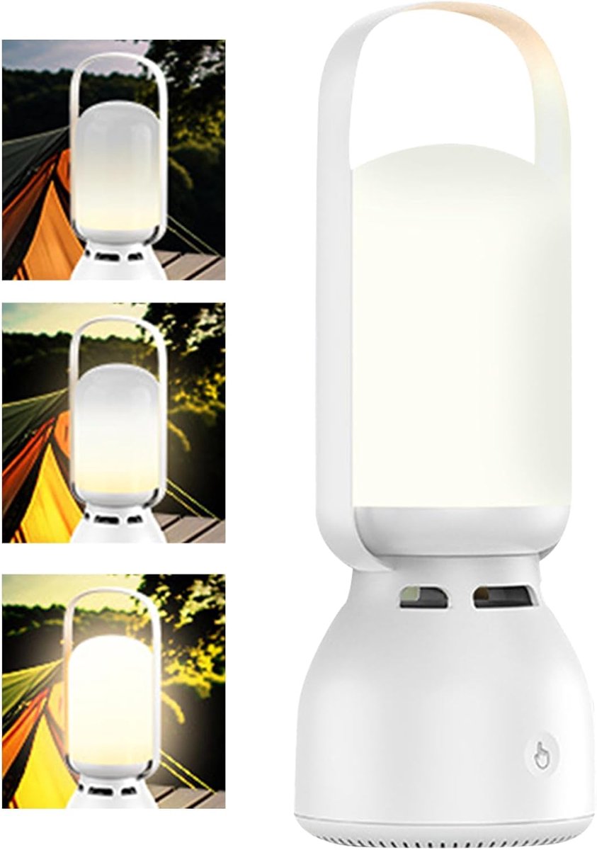 Outdoor speaker lantaarn - Kampeerlamp speaker - Sfeervol buitenleven - Waterdicht IPX5 - 25 x 10 x 10 cm - Wit