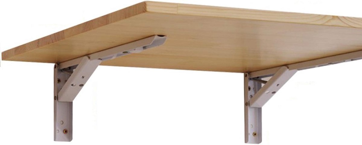 Inklapbare Wandtafel - Zwevend Bureau - Ruimtebesparend Werken - Massief Grenenhout - 16 Maten Beschikbaar