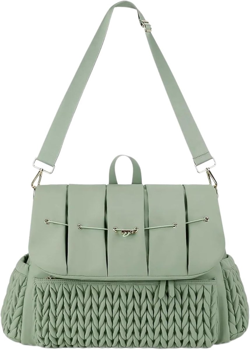 Multifunctionele Luiertas - Baby Rugzak - Reizen en Dagelijks - Opvouwbaar Aankleedkussen - 30 x 42 cm - Groen