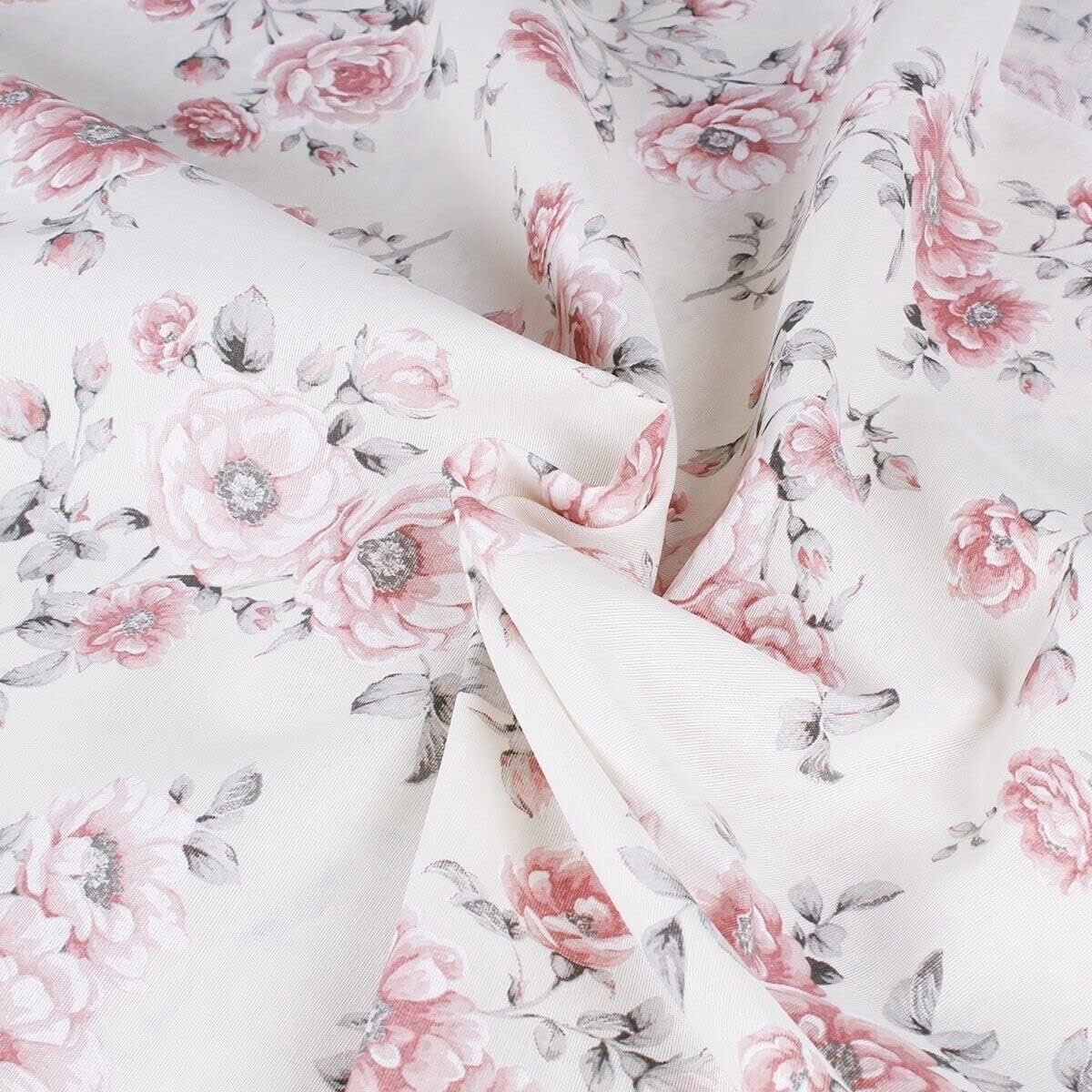 Tafelloper - Tafeldecoratie - Eetkamer Aankleden - Bloemenpatroon - 45x135 cm - Roze