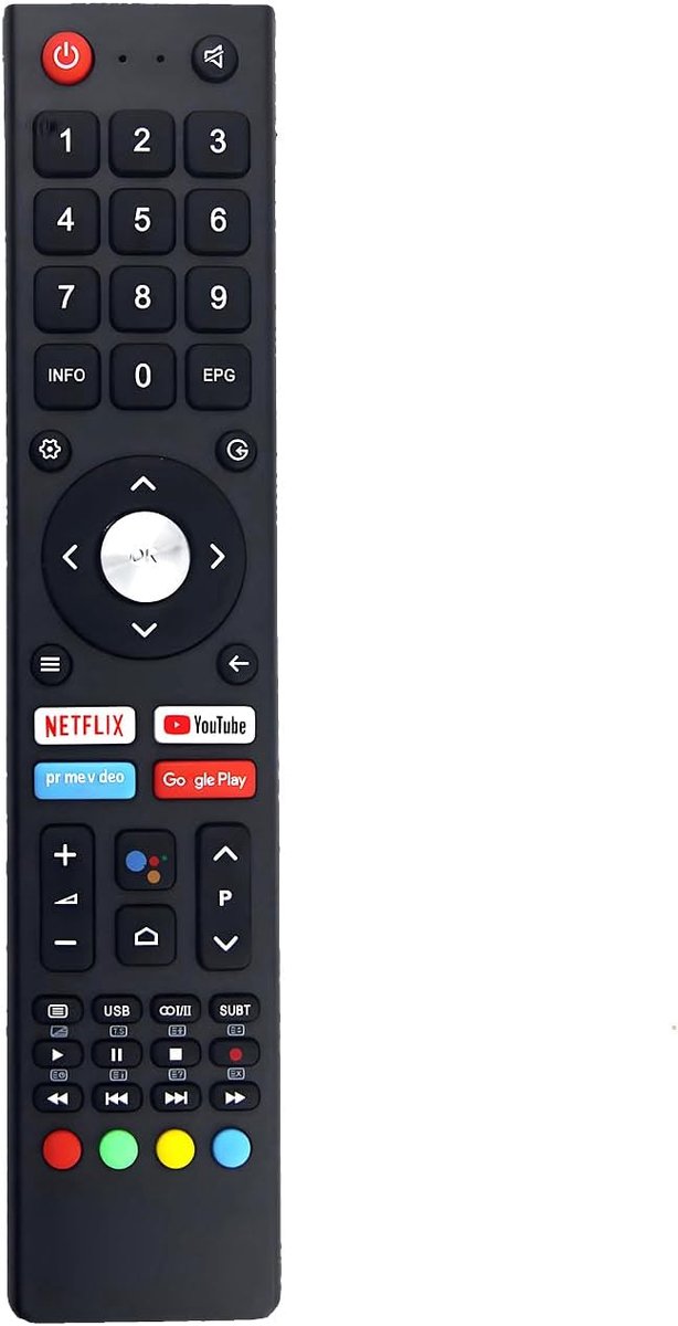 TV Afstandsbediening - Universele Controller - Smart TV Bediening - Spraakbesturing Functie - 20cm Lengte - Zwart