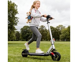 Elektrische step voor kinderen uit 2010 – Elektrische step voor kinderen – 14 km/u – Opvouwbaar – Max. 15 km – In hoogte verstelbaar – Kleurrijke verlichting – EBS + voetrem – LED-display