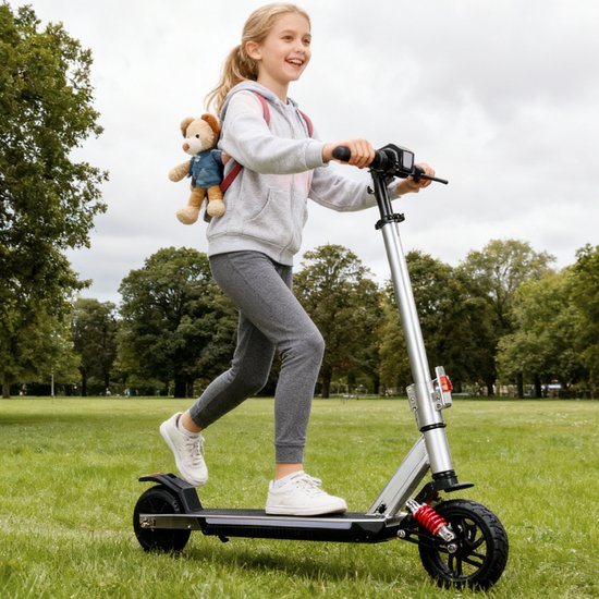 Elektrische step voor kinderen uit 2010 – Elektrische step voor kinderen – 14 km/u – Opvouwbaar – Max. 15 km – In hoogte verstelbaar – Kleurrijke verlichting – EBS + voetrem – LED-display