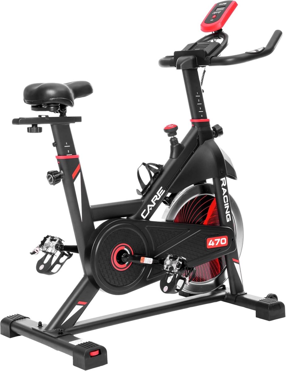 Hometrainer Fiets - Spinbike Indoor - Thuis Sporten - Stille Riem Aandrijving - 95x51x106cm - Zwart
