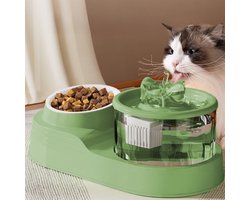 2-in-1 dubbele kattenbak, water- en voerbakset voor huisdieren, automatische waterdispenser voor katten, elektrische waterdispenser voor kleine tot middelgrote huisdieren.