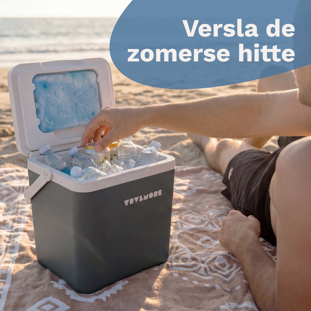 TRVLMORE Koelbox 7L - Frigobox - Inclusief Koelelement - Koelbox Klein - Antraciet – foto 4