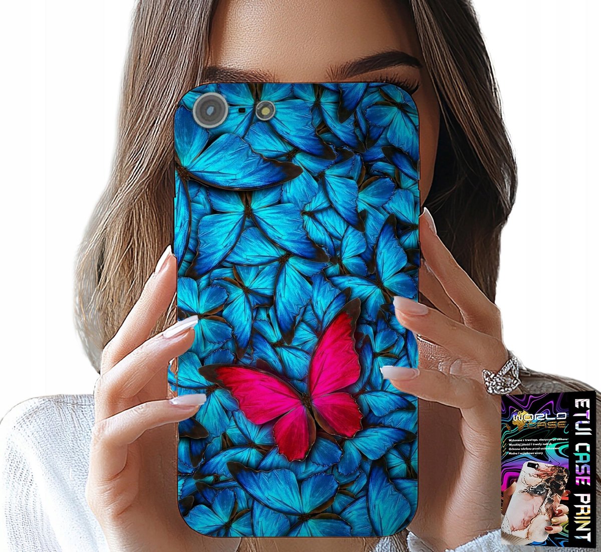 iPhone 5 / 5S / 5C hoesje - Blauwe vlinders, vlinder, vrouwelijke patronen