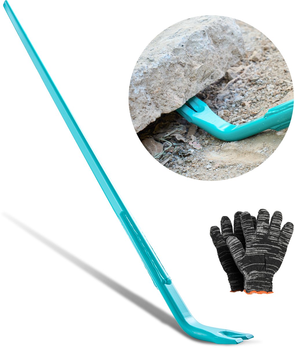 VEVOR Koevoet, Ca. 907 Kg Draagvermogen, 1422,4 mm Totale Lengte, Staal, Spijkertrekker voor Sloopwerkzaamheden, Beton en Breken, Ideaal voor Gebruik In de Bouw en Industrie, met Optimale Hefboomwerking