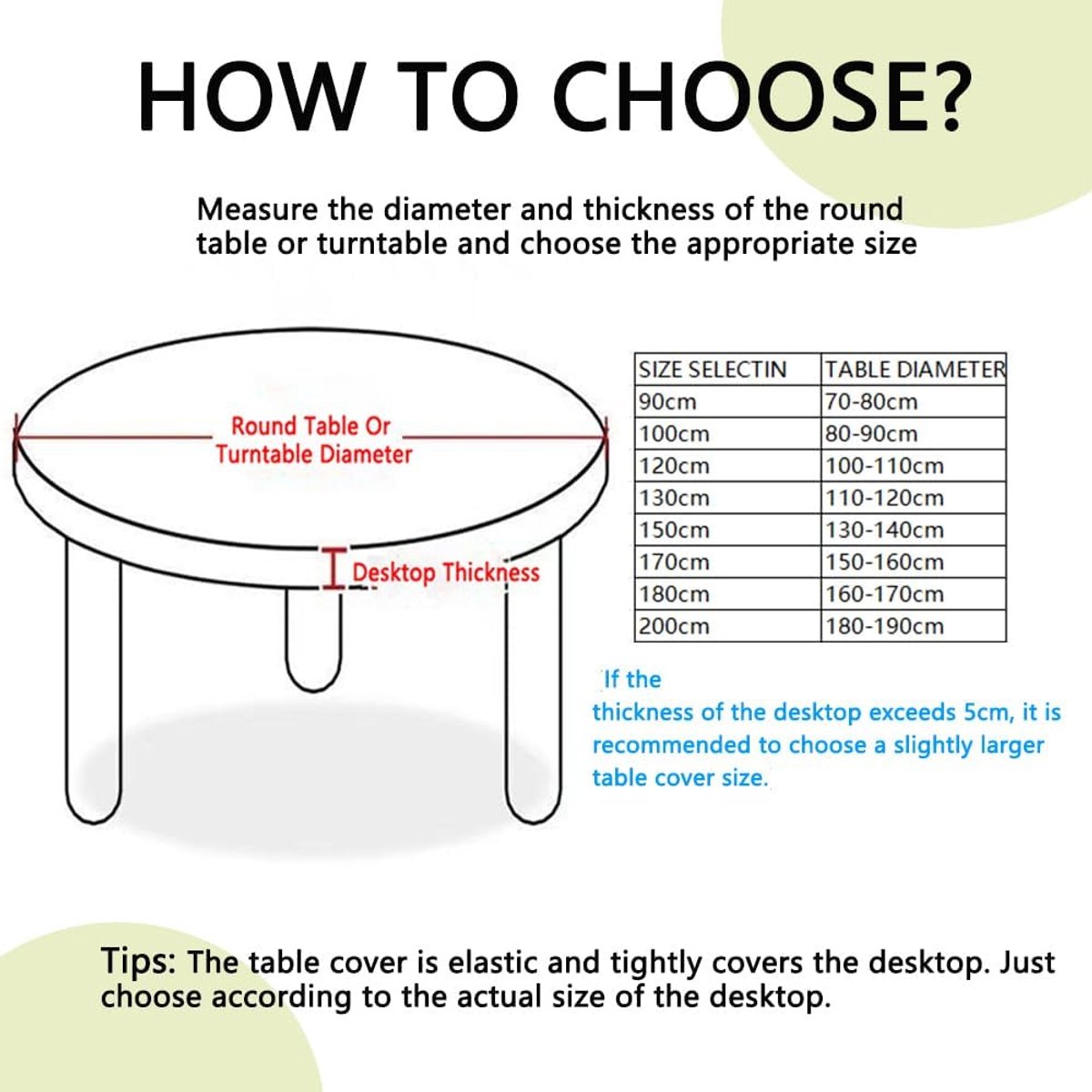 Rond Tafelkleed - Afveegbaar Laken - Bescherming Tafel - Elastische Rand - 130 cm - Kalender