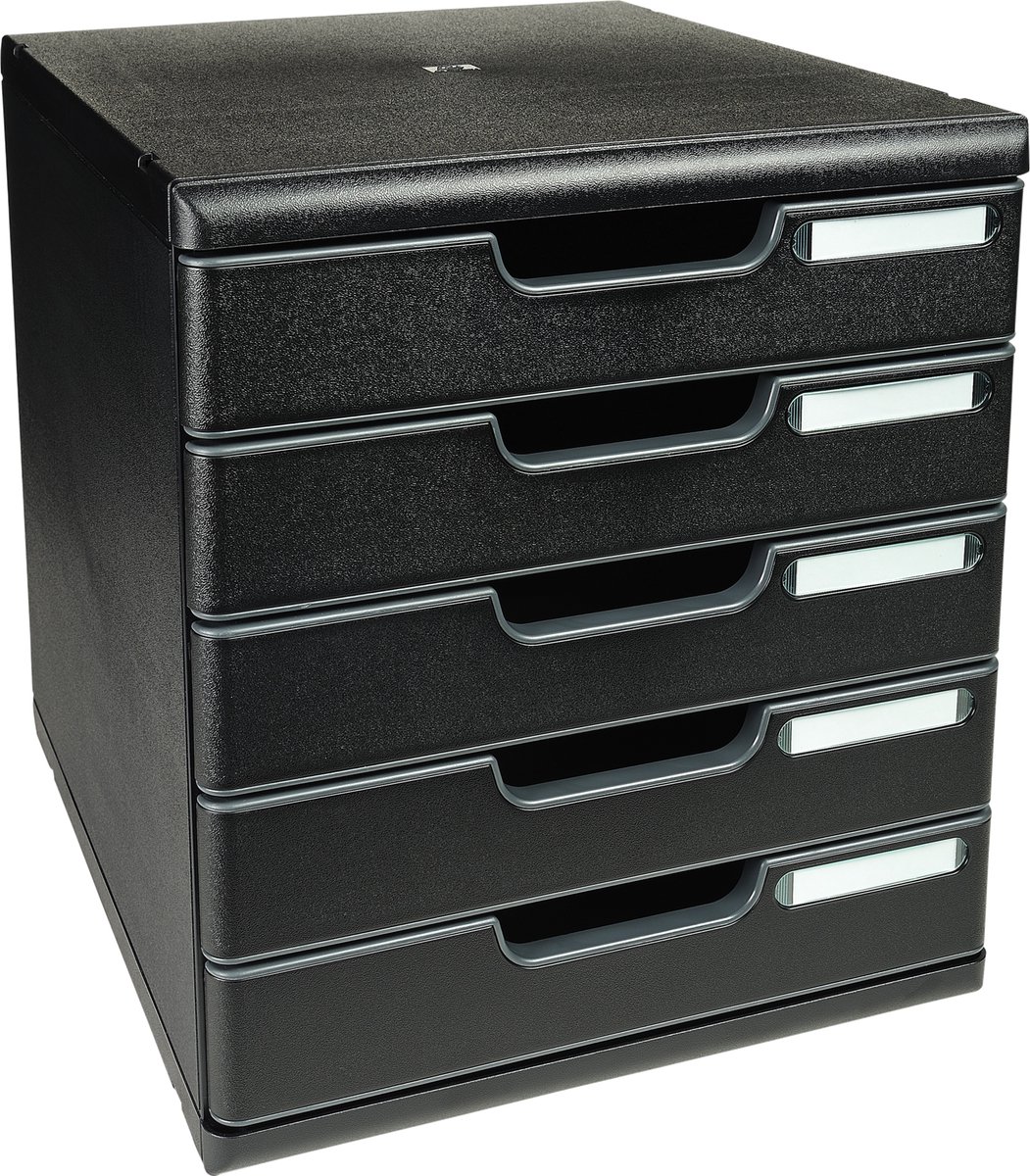 Exacompta Ladenbox MODULO A4 5 gesloten laden Black Office - Zwart - 301414D