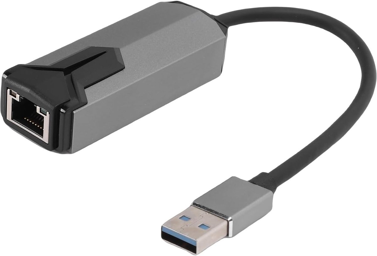 Netwerk Adapter - Ethernet Dongle - Snelle Internetverbinding - 2.5Gbps Snelheid - Compact Formaat - Metaalkleur