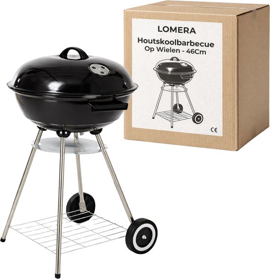 Lomera Houtskoolbarbecue - Houtskool BBQ - Houtskool Barbecue - Kogelbarbecue - Kogel BBQ - Barbecue op Wielen - BBQ op Wielen - Houtskoolbarbecue op Wielen - Houtskool BBQ met Wielen van Merkloos — afbeelding 4