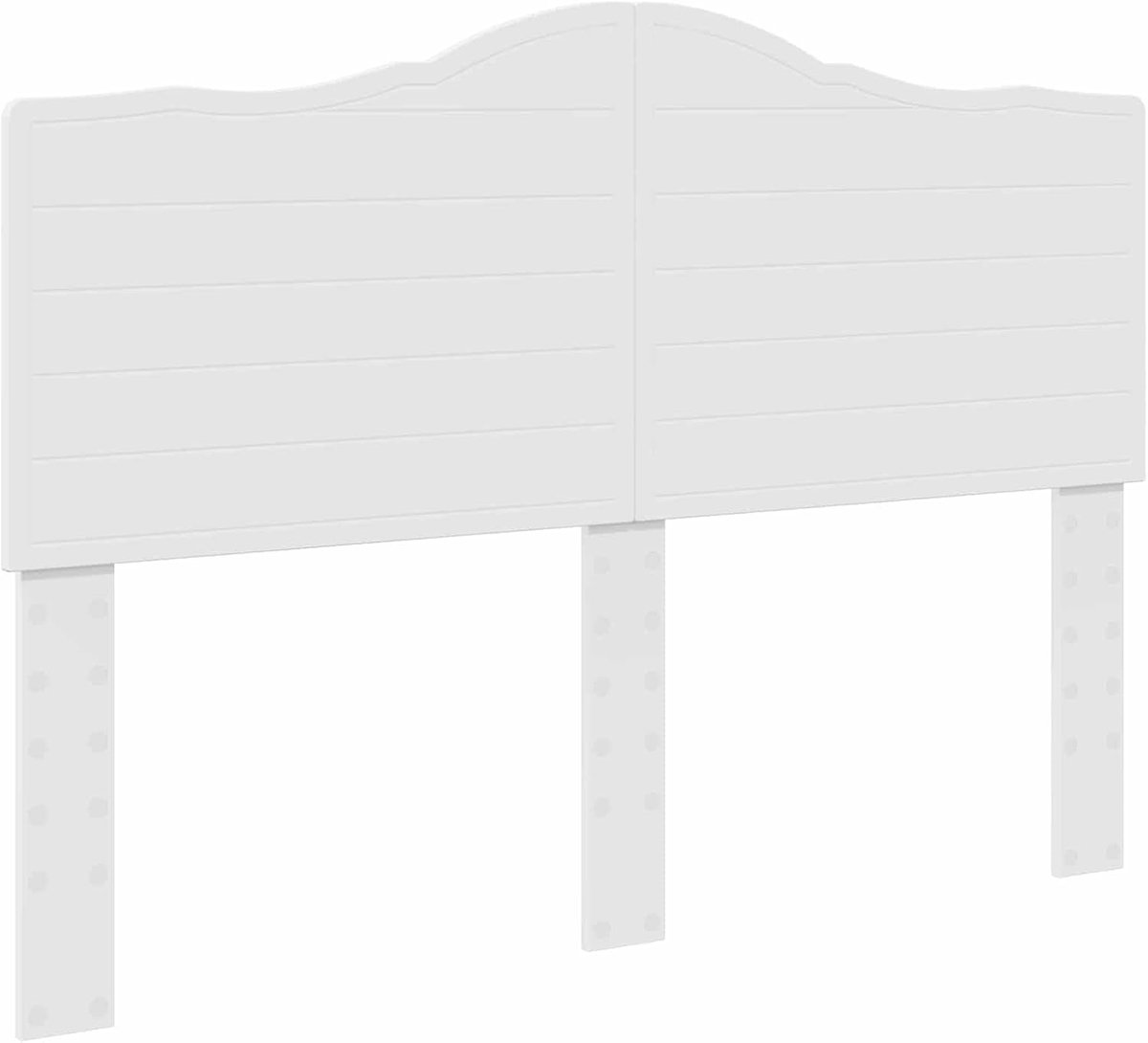 Hoofdbord Bewerkt Hout - Hoofdeinde Slaapkamer - Bed Completeren - Afgeronde Achterkant - 143 x 100 cm - Wit