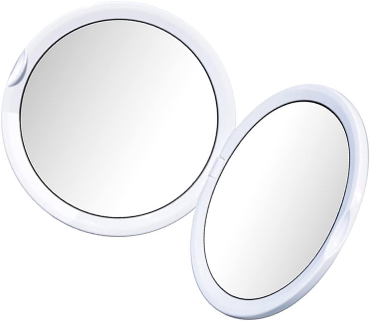 Reisspiegel Vergroting - Compact Opvouwbaar - Make-up Thuis - 10x Vergroting - 10x10cm - Wit