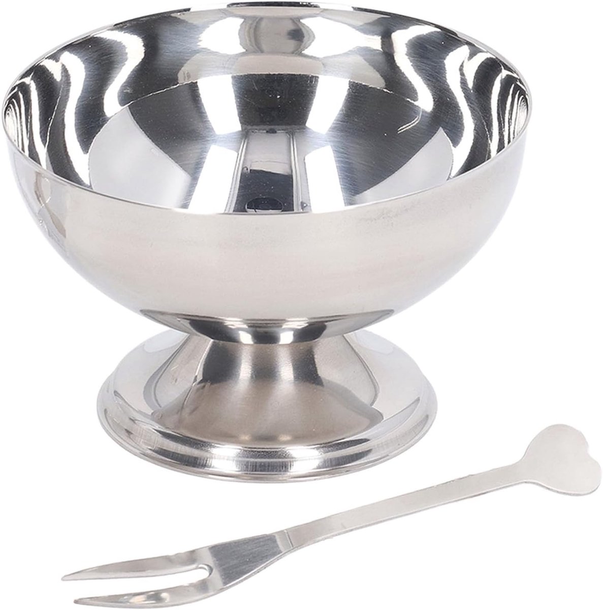 E-Ambar - RVS Dessert Pudding Kom: Serveer IJs, Desserts en Salades Stijlvol met Vork