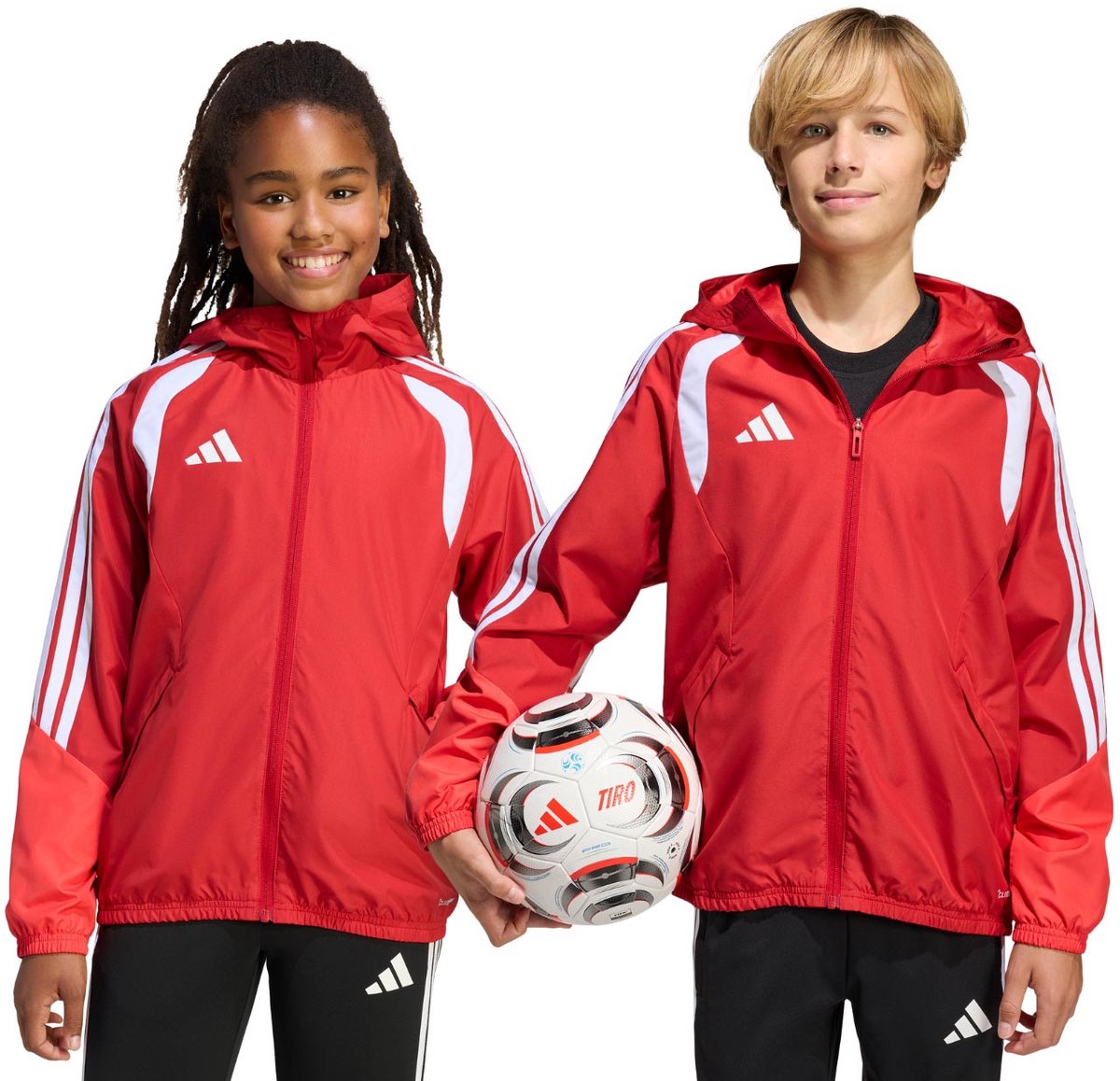 adidas Jas Kinderen Tiro 26 Competition All Weather Rood - Maat 164cm