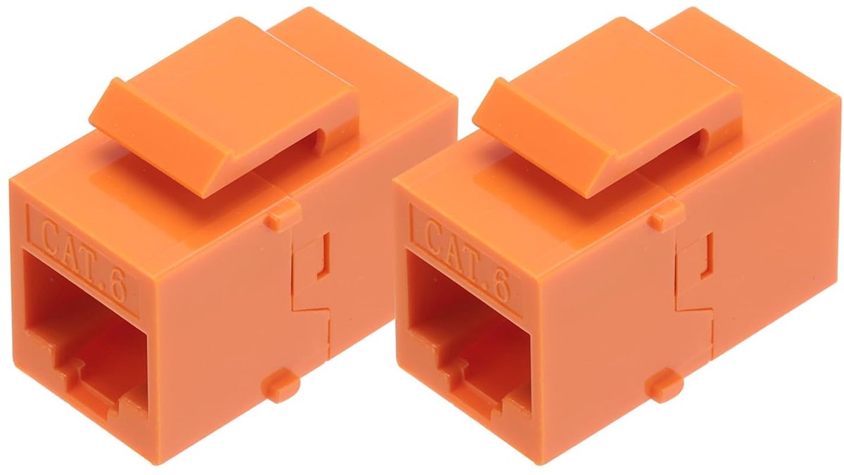 Ethernet Koppelingen - Netwerk Verlengers - Internet Verbinding - Veilige Corrosievrije Verbinding - 27x14x22mm - Oranje