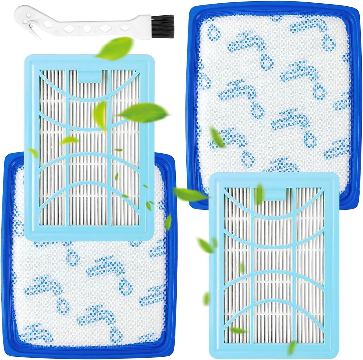 2 x Filter set - Geschikt voor Philips PowerPro Expert - Vervangt Stofzuigerfilter FC9732 - FC9728 - FC9735 - Motorfilter & uitblaasfilter - Stofzuiger onderdelen