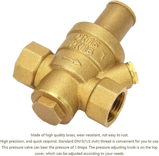 Waterdrukregelaar - Drukontlasting Klep - Leidingwater Reguleren - Hoge Precisie - DN15 1/2 Inch — afbeelding 3