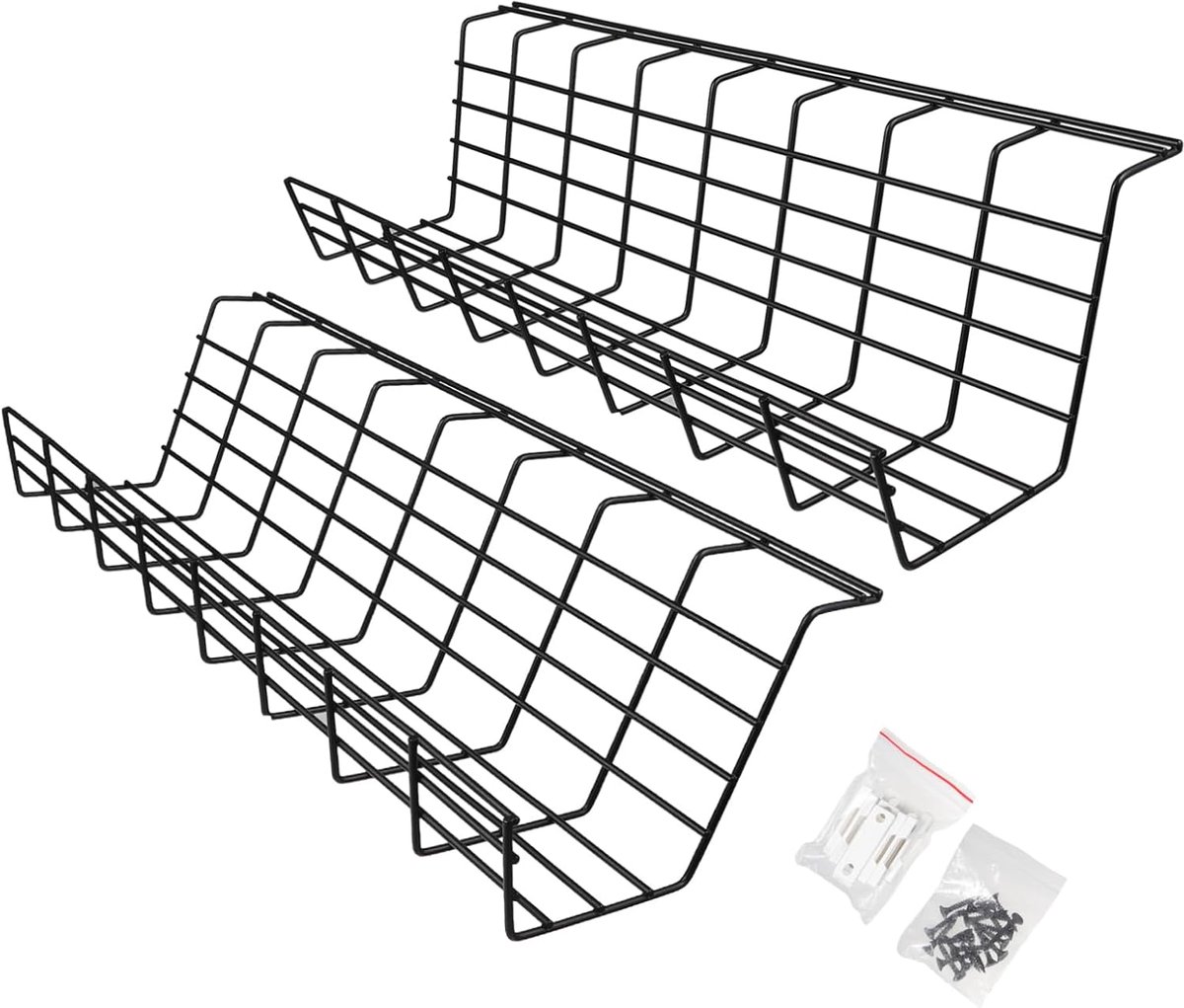 Opslag rek plank - Kabel organizer - Bureau opruimen - Compact ontwerp - 43x15x12CM - Zwart