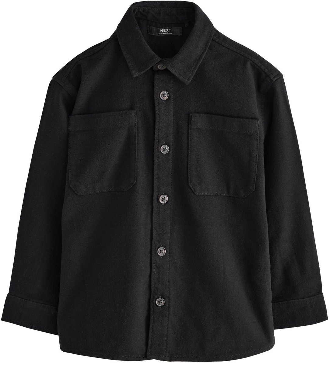 Next - Jongens - Geborsteld overshirt - Zwart