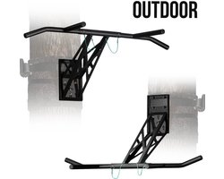 PULLUP & DIP Stainless Steel - Mobiele Pull-up & Dip Stang - Outdoor Wandmontage - Weersbestendig RVS - Afneembaar Systeem
