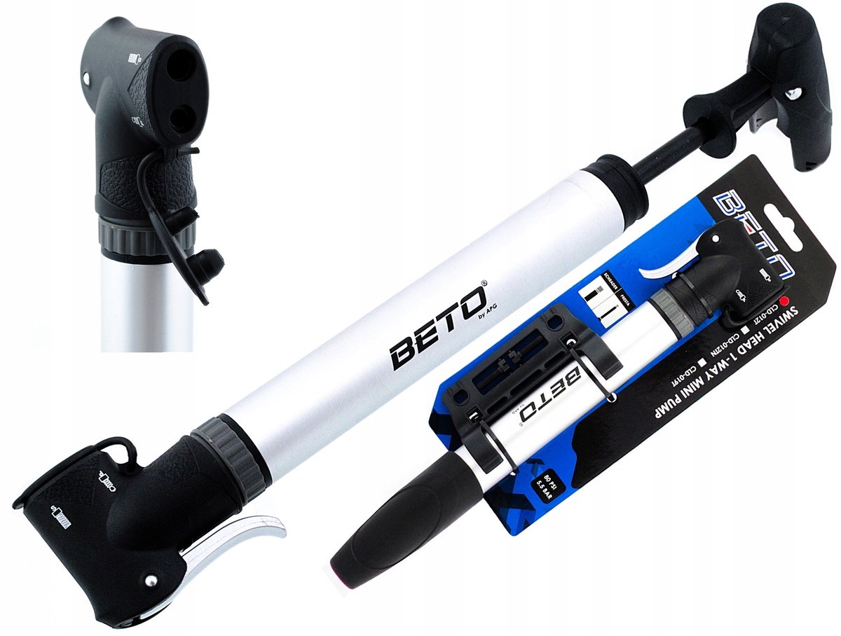 Beto CLD012T Serie - Aluminium Fietspomp - Ruchoma Hoofd - AV/FV/DV Compatibel