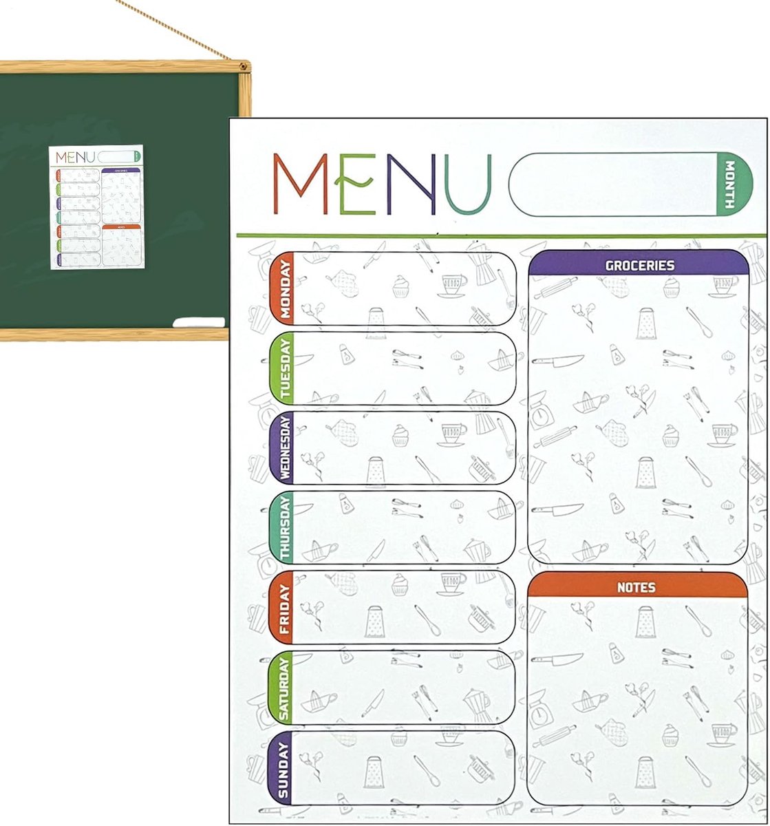 Koelkast Planner - Week Kalender - Keuken Organiseren - Magnetisch Whiteboard - 28 x 21 cm - Zwart
