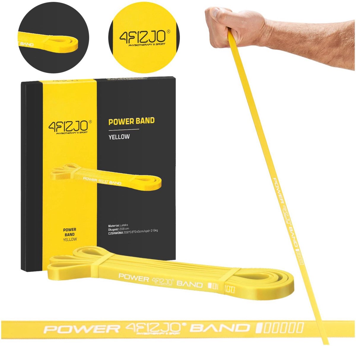 4Fizjo Power Band - Weerstandsband - Geel - 1-5 kg