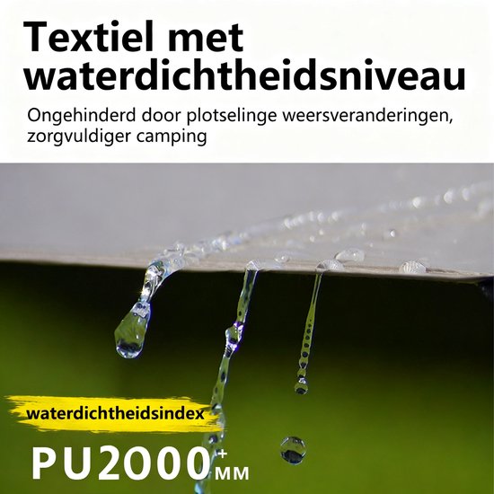 Pop-up Familietent 4 Personen - XXL Zonnescherm - Inclusief Slaapmat - Waterdichte Koepeltent - Opzetten in 3 Seconden - Voorluifel en Draagtas - Wit van POP — afbeelding 4