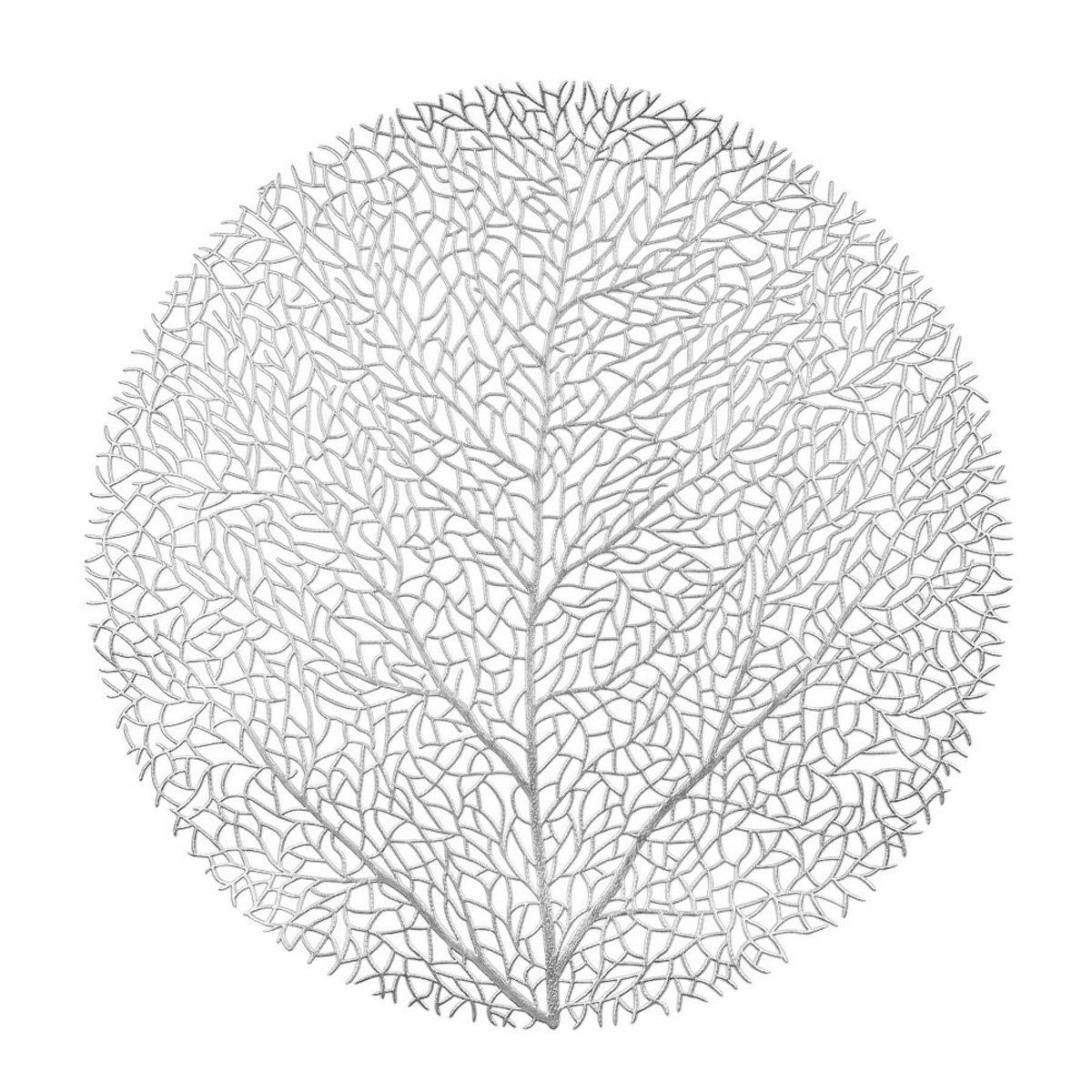 Spod Igły i Nitki Leaf Serie - Decoratieve Tafelmat - 38cm - Zilver - Kunststof