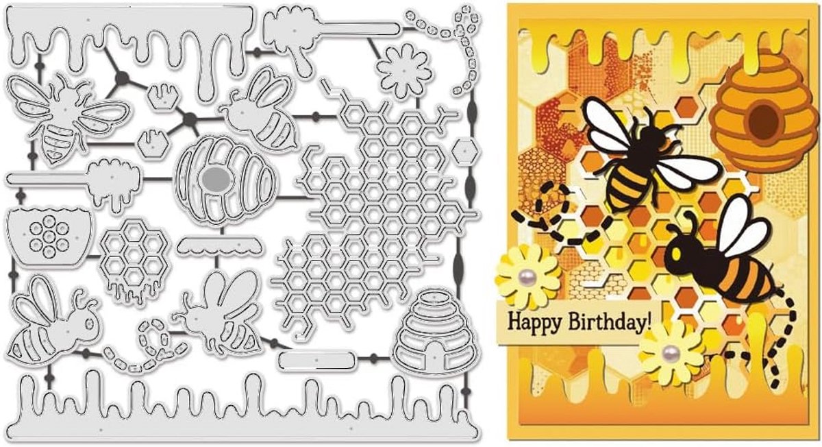 Metalen Stansmallen Bijenkorf Frame voor Kaarten Maken en Scrapbooking