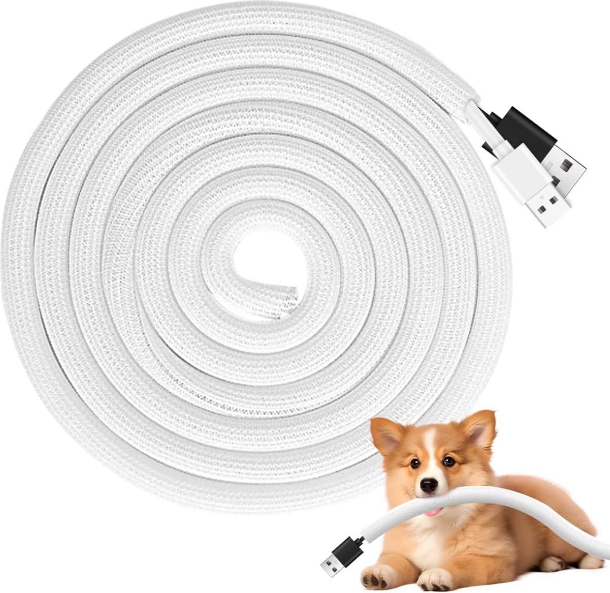 Zelfsluitende Kabelbeschermslang op Maat, 3 Meter Wit