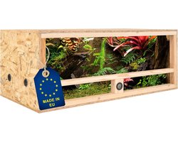Houten Terrarium 100x50x40 cm met Zijventilatie en Hygrometer voor Slangen en Reptielen