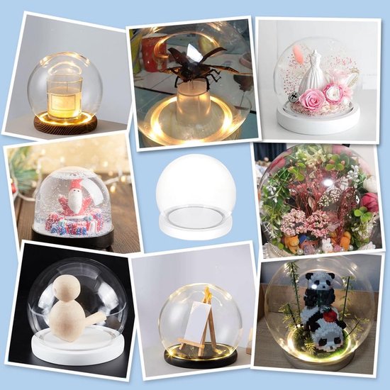 Glazen Dome Presentatiekoepel met Witte Basis voor Decoratie | bol