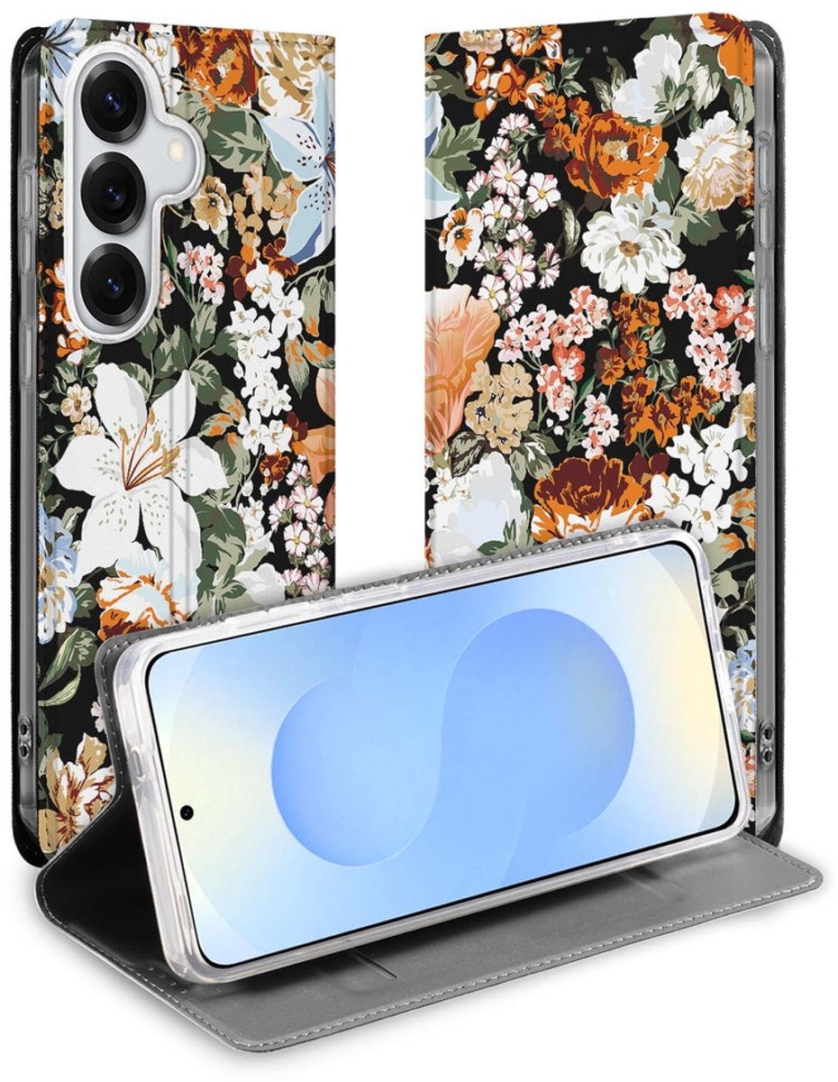 Samsung Galaxy S26+ Smart Cover Hoesje Dark Flowers