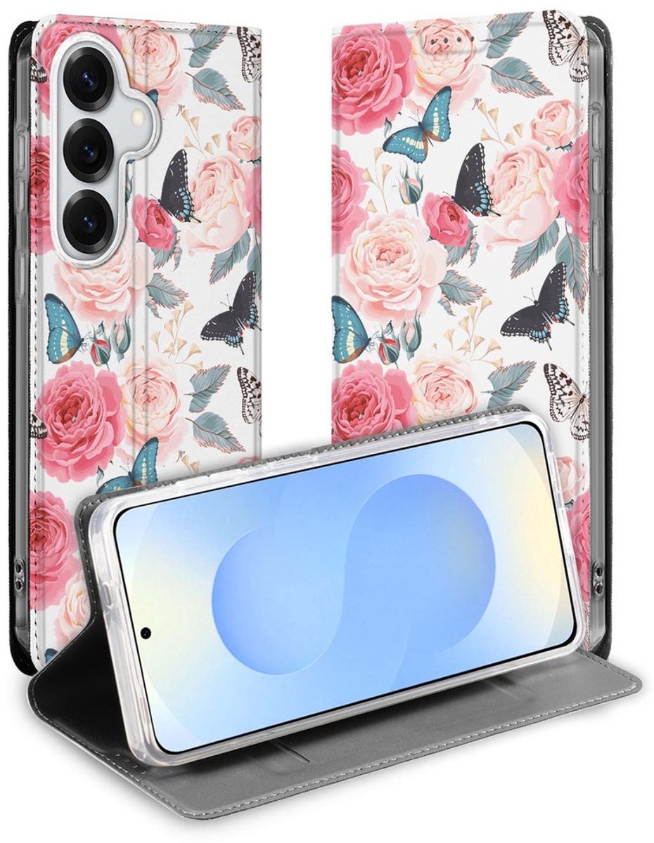 Standcase Hoesje voor Samsung Galaxy S26+ Flip Style Cover Butterfly Roses