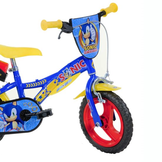 Dino Sonic - Kinderfiets 12 Inch - van 2-4 Jaar - met Zijwieltjes - Jongensfiets Blauw van Dino. — afbeelding 3