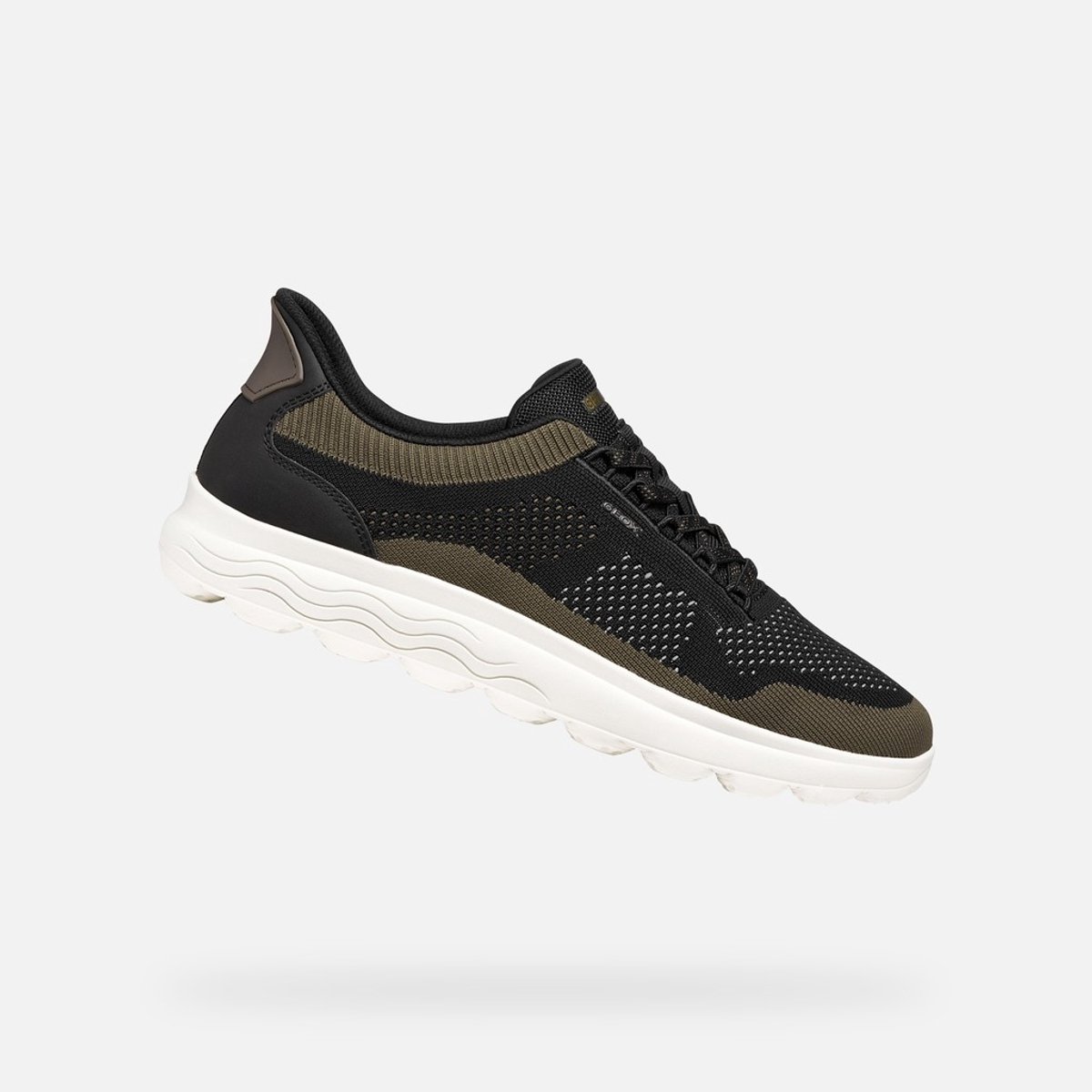 GEOX SPHERICA PLUS HEREN Sneakers - ZWART/MILITAIR GROEN - Maat 45