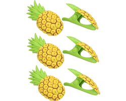 Gerimport Handdoekknijpers - 6x - geel - ananas - handdoekklem - kunststof