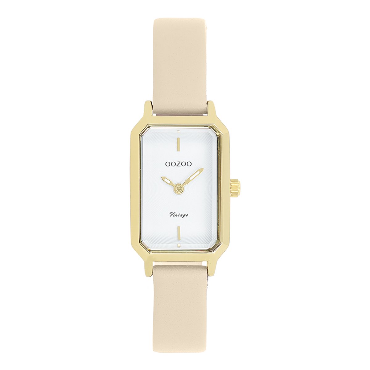 OOZOO Vintage series - Goudkleurige OOZOO horloge met zand leren band - C20450