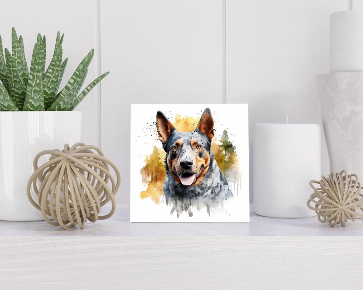 Tegel 15x15 cm met Australische Kelpie cadeau decoratie | tegeltjes met tekst | tegeltjes met spreuken | collega | oma | opa | pensioen | mama | papa | vriend